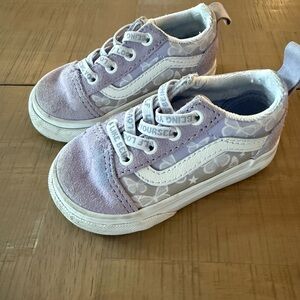 Vans Kids Lavender and White Sneakers